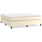 vidaXL Boxspringbett mit Matratze Creme 160x200 cm Kunstleder vidaXL Boxspringbett mit Matratze Creme 160x200 cm Kunstleder