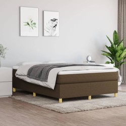 vidaXL Boxspringbett mit Matratze Dunkelbraun 140x200 cm Stoff