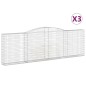 vidaXL Gabionen mit Hochbogen 3 Stk. 400x30x120/140cm Verzinktes Eisen vidaXL Gabionen mit Hochbogen 3 Stk. 400x30x120/140cm Verzinktes Eisen