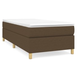 vidaXL Boxspringbett mit Matratze Dunkelbraun 80x200 cm Stoff