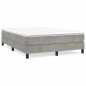 vidaXL Boxspringbett mit Matratze Hellgrau 140x190 cm Samt vidaXL Boxspringbett mit Matratze Hellgrau 140x190 cm Samt
