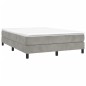 vidaXL Boxspringbett mit Matratze Hellgrau 140x190 cm Samt vidaXL Boxspringbett mit Matratze Hellgrau 140x190 cm Samt