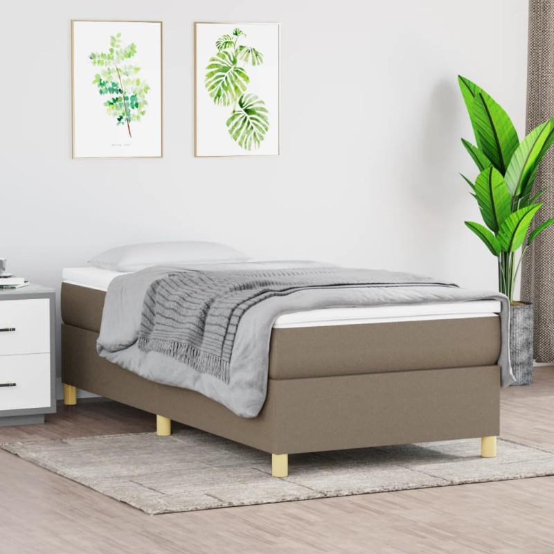 vidaXL Boxspringbett mit Matratze Taupe 80x200 cm Stoff vidaXL Boxspringbett mit Matratze Taupe 80x200 cm Stoff