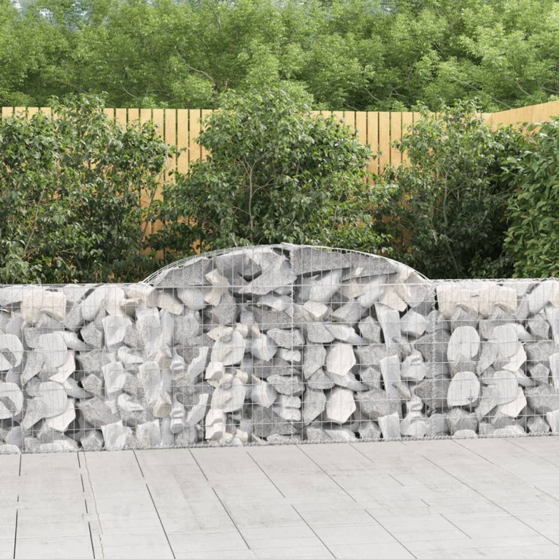 vidaXL Gabionen mit Hochbogen 4 Stk. 300x30x80/100 cm Verzinktes Eisen vidaXL Gabionen mit Hochbogen 4 Stk. 300x30x80/100 cm Verzinktes Eisen