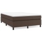 vidaXL Boxspringbett mit Matratze Braun 140x200 cm Kunstleder vidaXL Boxspringbett mit Matratze Braun 140x200 cm Kunstleder