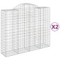 vidaXL Gabionen mit Hochbogen 2 Stk. 200x50x160/180cm Verzinktes Eisen vidaXL Gabionen mit Hochbogen 2 Stk. 200x50x160/180cm Verzinktes Eisen