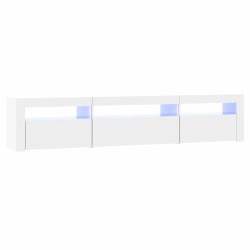 vidaXL TV-Schrank mit LED-Leuchten Hochglanz-Weiß 195x35x40 cm