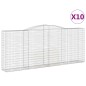 vidaXL Gabionen mit Hochbogen 10 Stk 400x50x160/180cm Verzinktes Eisen vidaXL Gabionen mit Hochbogen 10 Stk 400x50x160/180cm Verzinktes Eisen