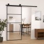 vidaXL Schiebetür mit Beschlag 90x205 cm ESG-Glas & Aluminium vidaXL Schiebetür mit Beschlag 90x205 cm ESG-Glas & Aluminium