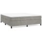 vidaXL Boxspringbett mit Matratze Hellgrau 160x200 cm Samt vidaXL Boxspringbett mit Matratze Hellgrau 160x200 cm Samt
