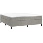 vidaXL Boxspringbett mit Matratze Hellgrau 160x200 cm Samt vidaXL Boxspringbett mit Matratze Hellgrau 160x200 cm Samt