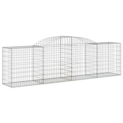 vidaXL Gabionen mit Hochbogen 17 Stk. 300x50x80/100cm Verzinktes Eisen