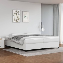vidaXL Boxspringbett mit Matratze Weiß 200x200 cm Kunstleder