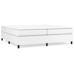 vidaXL Boxspringbett mit Matratze Weiß 200x200 cm Kunstleder