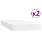 vidaXL Boxspringbett mit Matratze Weiß 200x200 cm Kunstleder vidaXL Boxspringbett mit Matratze Weiß 200x200 cm Kunstleder