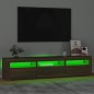 vidaXL TV-Schrank mit LED-Leuchten Braun Eichen-Optik 180x35x40 cm vidaXL TV-Schrank mit LED-Leuchten Braun Eichen-Optik 180x35x40 cm