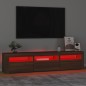 vidaXL TV-Schrank mit LED-Leuchten Braun Eichen-Optik 180x35x40 cm vidaXL TV-Schrank mit LED-Leuchten Braun Eichen-Optik 180x35x40 cm