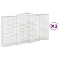 vidaXL Gabionen mit Hochbogen 3 Stk. 400x50x200/220cm Verzinktes Eisen vidaXL Gabionen mit Hochbogen 3 Stk. 400x50x200/220cm Verzinktes Eisen