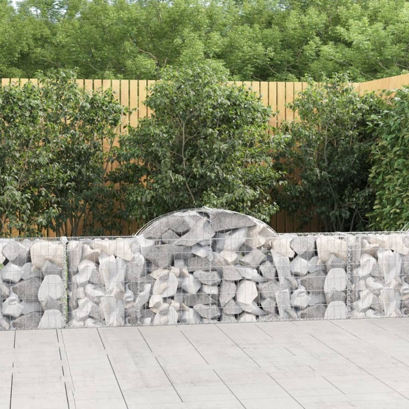 vidaXL Gabionen mit Hochbogen 12 Stk. 200x30x60/80 cm Verzinktes Eisen vidaXL Gabionen mit Hochbogen 12 Stk. 200x30x60/80 cm Verzinktes Eisen