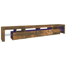 vidaXL TV-Schrank mit LED-Leuchten Räuchereiche 260x36,5x40 cm