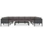 10-tlg. Garten-Lounge-Set mit Auflagen Poly Rattan Anthrazit 10-tlg. Garten-Lounge-Set mit Auflagen Poly Rattan Anthrazit