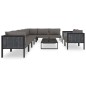 10-tlg. Garten-Lounge-Set mit Auflagen Poly Rattan Anthrazit 10-tlg. Garten-Lounge-Set mit Auflagen Poly Rattan Anthrazit