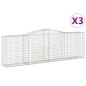 vidaXL Gabionen mit Hochbogen 3 Stk. 400x50x120/140cm Verzinktes Eisen vidaXL Gabionen mit Hochbogen 3 Stk. 400x50x120/140cm Verzinktes Eisen