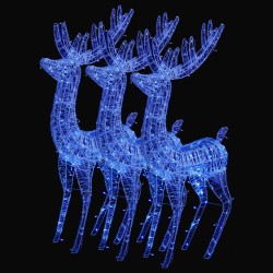 vidaXL XXL Rentiere Weihnachtsdekoration Acryl 250 LED 3 Stk. 180 cm