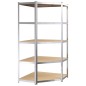 vidaXL Regale mit 5 Böden 5 Stk. Silbern Stahl & Holzwerkstoff vidaXL Regale mit 5 Böden 5 Stk. Silbern Stahl & Holzwerkstoff