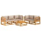vidaXL 6-tlg. Garten-Lounge-Set mit Taupe Kissen Massivholz vidaXL 6-tlg. Garten-Lounge-Set mit Taupe Kissen Massivholz