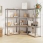 vidaXL Regale mit 4 Böden 3 Stk. Silbern Stahl & Holzwerkstoff vidaXL Regale mit 4 Böden 3 Stk. Silbern Stahl & Holzwerkstoff