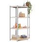 vidaXL Regale mit 4 Böden 3 Stk. Silbern Stahl & Holzwerkstoff vidaXL Regale mit 4 Böden 3 Stk. Silbern Stahl & Holzwerkstoff