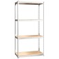 vidaXL Regale mit 4 Böden 3 Stk. Silbern Stahl & Holzwerkstoff vidaXL Regale mit 4 Böden 3 Stk. Silbern Stahl & Holzwerkstoff