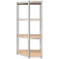 vidaXL Regale mit 4 Böden 3 Stk. Silbern Stahl & Holzwerkstoff vidaXL Regale mit 4 Böden 3 Stk. Silbern Stahl & Holzwerkstoff