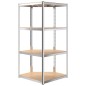 vidaXL Regale mit 4 Böden 3 Stk. Silbern Stahl & Holzwerkstoff vidaXL Regale mit 4 Böden 3 Stk. Silbern Stahl & Holzwerkstoff