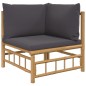 vidaXL 7-tlg. Garten-Lounge-Set mit Dunkelgrauen Kissen Bambus vidaXL 7-tlg. Garten-Lounge-Set mit Dunkelgrauen Kissen Bambus