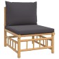 vidaXL 7-tlg. Garten-Lounge-Set mit Dunkelgrauen Kissen Bambus vidaXL 7-tlg. Garten-Lounge-Set mit Dunkelgrauen Kissen Bambus
