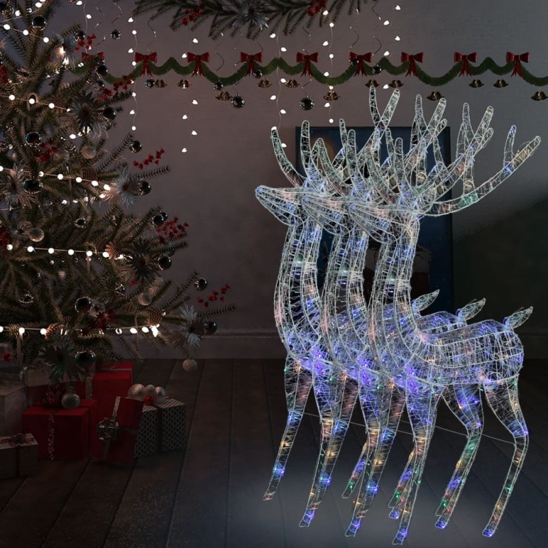 vidaXL XXL Rentiere Weihnachtsdekoration Acryl 250 LED 3 Stk. 180 cm vidaXL XXL Rentiere Weihnachtsdekoration Acryl 250 LED 3 Stk. 180 cm