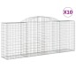 vidaXL Gabionen mit Hochbogen 10 Stk 300x50x120/140cm Verzinktes Eisen vidaXL Gabionen mit Hochbogen 10 Stk 300x50x120/140cm Verzinktes Eisen