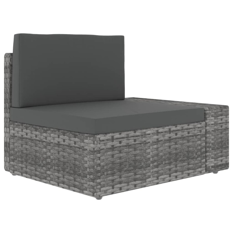 vidaXL Modulares Sofa-Eckteil mit Armlehne (links) Poly Rattan Grau vidaXL Modulares Sofa-Eckteil mit Armlehne (links) Poly Rattan Grau