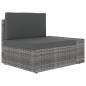 vidaXL Modulares Sofa-Eckteil mit Armlehne (links) Poly Rattan Grau vidaXL Modulares Sofa-Eckteil mit Armlehne (links) Poly Rattan Grau