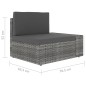 vidaXL Modulares Sofa-Eckteil mit Armlehne (links) Poly Rattan Grau vidaXL Modulares Sofa-Eckteil mit Armlehne (links) Poly Rattan Grau