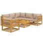 vidaXL 7-tlg. Garten-Lounge-Set mit Taupe Kissen Massivholz vidaXL 7-tlg. Garten-Lounge-Set mit Taupe Kissen Massivholz