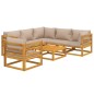 vidaXL 7-tlg. Garten-Lounge-Set mit Taupe Kissen Massivholz vidaXL 7-tlg. Garten-Lounge-Set mit Taupe Kissen Massivholz