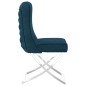 Esszimmerstuhl Blau 53x52x98 cm Samt & Edelstahl Esszimmerstuhl Blau 53x52x98 cm Samt & Edelstahl