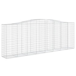 vidaXL Gabionen mit Hochbogen 9 Stk. 400x50x140/160cm Verzinktes Eisen