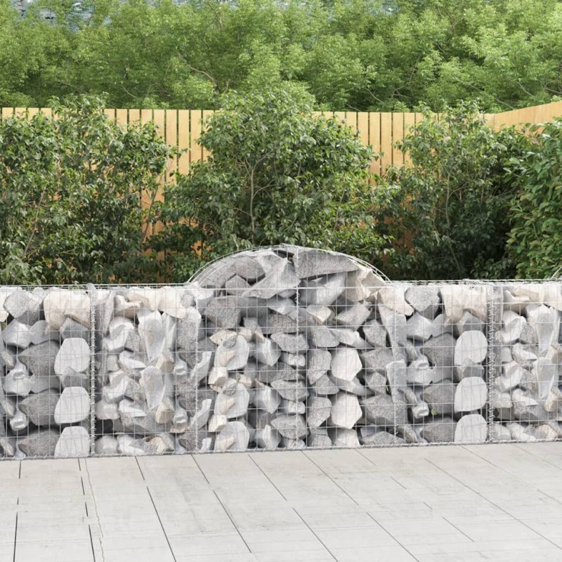 vidaXL Gabionen mit Hochbogen 14 Stk. 200x50x80/100cm Verzinktes Eisen vidaXL Gabionen mit Hochbogen 14 Stk. 200x50x80/100cm Verzinktes Eisen