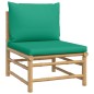 vidaXL 4-tlg. Garten-Lounge-Set mit Grünen Kissen Bambus vidaXL 4-tlg. Garten-Lounge-Set mit Grünen Kissen Bambus