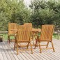 vidaXL Gartenstühle 4 Stk. Verstellbar Massivholz Teak vidaXL Gartenstühle 4 Stk. Verstellbar Massivholz Teak