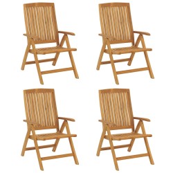 vidaXL Gartenstühle 4 Stk. Verstellbar Massivholz Teak